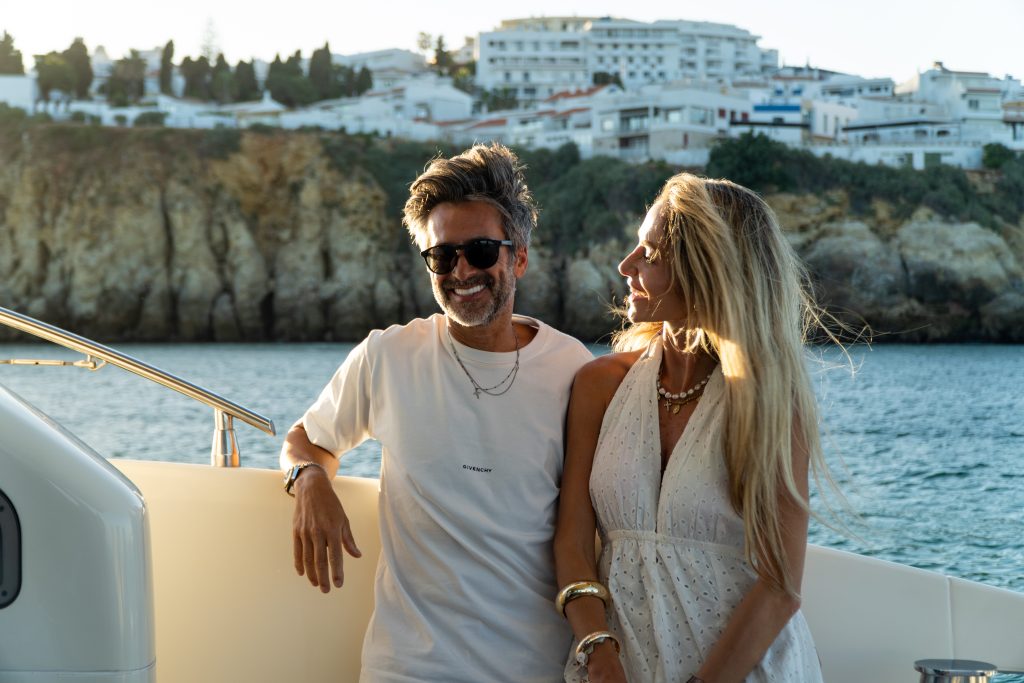 Luxury yacht experience Algarve cruising near coastal city